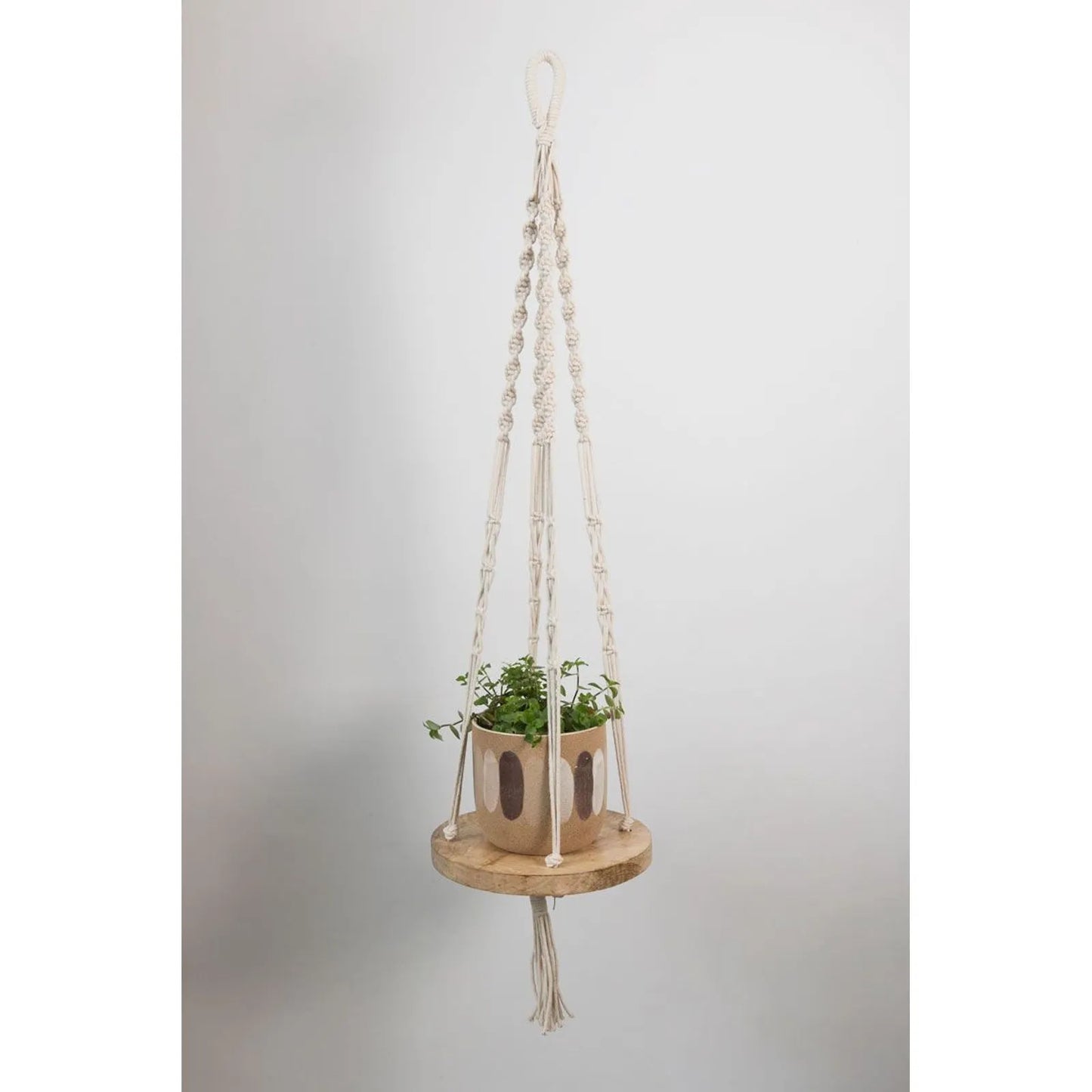 Round macrame shelf