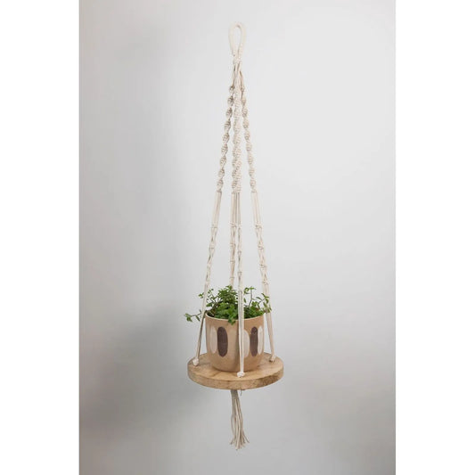 Round macrame shelf